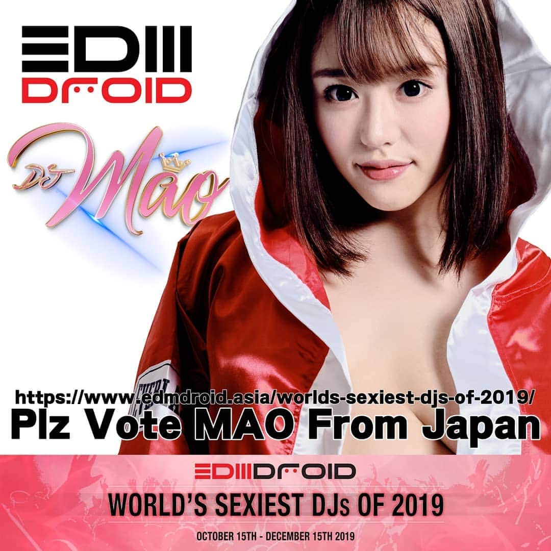 浜崎真緒さんのインスタグラム写真 - (浜崎真緒Instagram)「https://t.co/YWUZlpGwJf Vote for the World's Sexiest Model DJs of 2019 Vote for Mao (JP)  また新しいセクシーDJ決定投票が始まりました💗 1アドレス1票です🙆‍♀️ お祝いは投票でお願いします🤲😘 DJ Mao （浜崎真緒） で投票お願いします🥰  お願いっ🙏ちゅっちゅっ💋 https://t.co/EUon400OMQ #EDMdroidAsia  #WorldsSexiestDJ  #WorldsSexiestDJ2019 @edmdroid_asia #浜崎真緒 #maohamasaki #dj」10月19日 22時57分 - maohamasaki_official