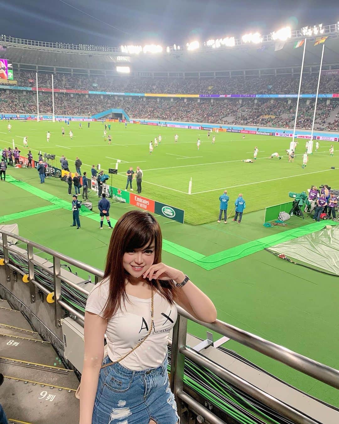のインスタグラム：「今日はラグビーワールドドカップの試合を見に行ってきました。明日の日本対南アフリカ、とても楽しみ！🇯🇵 #rwc2019 #ラグビーワールドカップ2019 #rugby」
