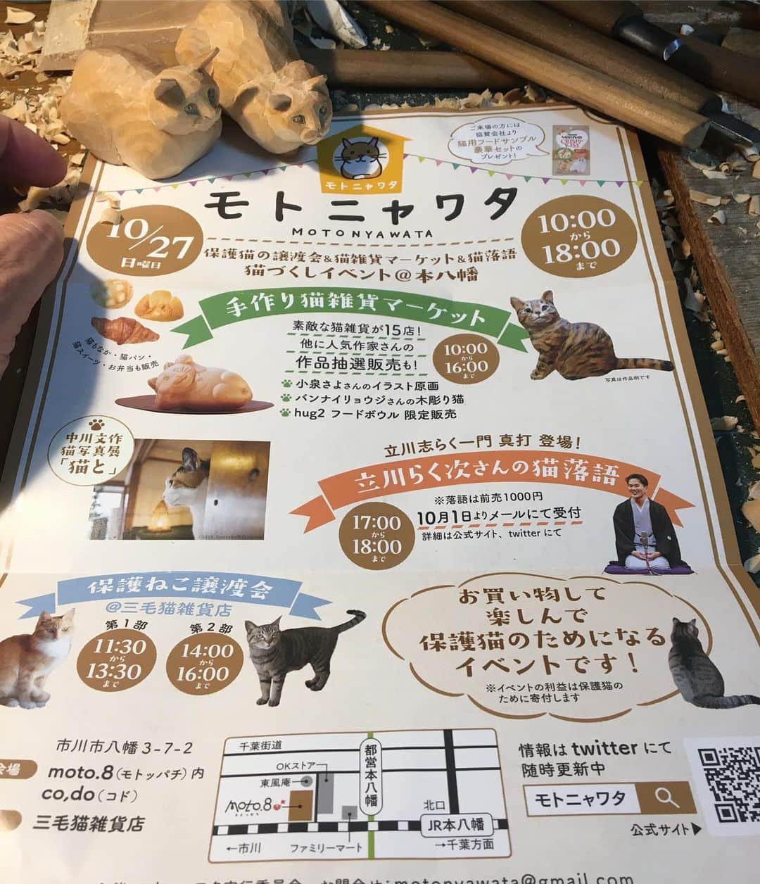 yamanekoさんのインスタグラム写真 - (yamanekoInstagram)「来週はモトニャワタへGO！ 猫は3匹送ります（抽選になるそうです） 何と初バンニャイTシャツもありますよー！デザインはまだ秘密。お楽しみにー！ @mikenekozakka @motonyawata  #モトニャワタ #三毛猫雑貨店  #ねこ #ねこ部 #ねこすたぐらむ #cat #catstagram #catsofinstagram  #バンナイリョウジ」10月20日 0時57分 - yamaneko5656