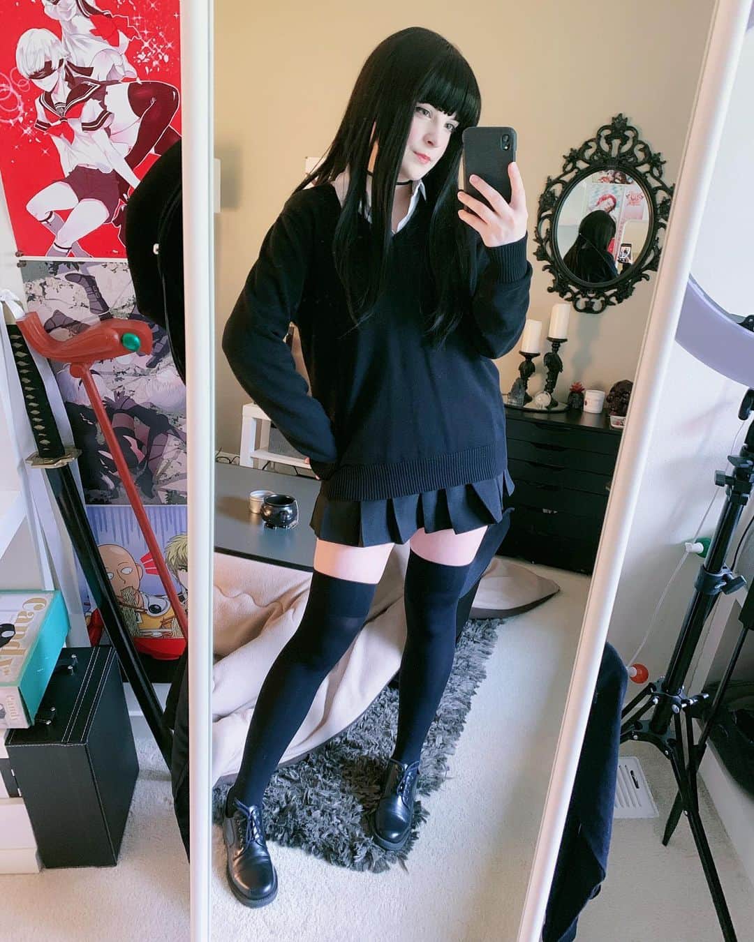 Tessaさんのインスタグラム写真 - (TessaInstagram)「Casual generic anime girl look for last day of #kumoricon ! I left super early yesterday because I wasn’t feeling well so come say hi if you see me around today!🖤:>」11月18日 6時25分 - hiso.neko
