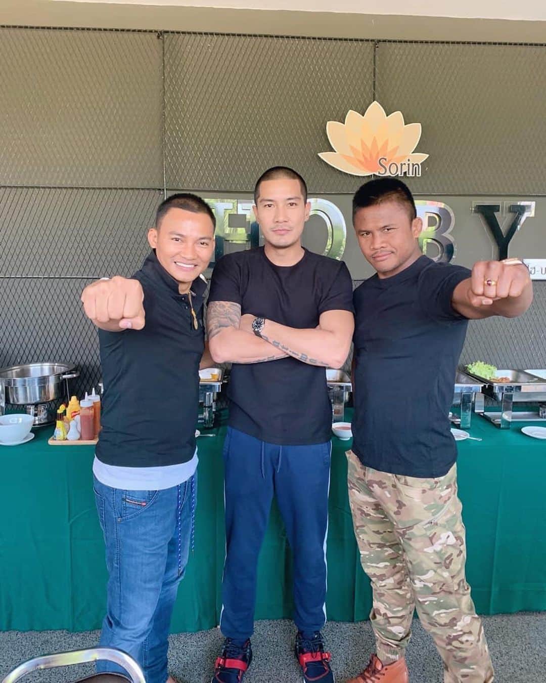 トニー・ジャーのインスタグラム：「Destiny with my brother in surin ,Buakaw Banchamek and Bank Clash.」