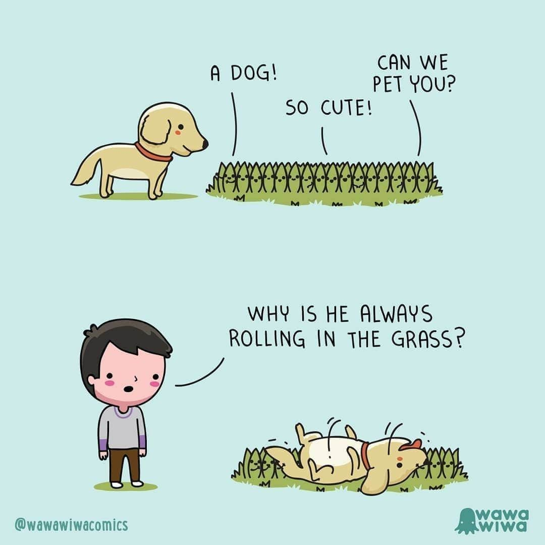 9GAGさんのインスタグラム写真 - (9GAGInstagram)「Mystery solved.⠀ ✍🏻 @wawawiwacomics⠀ -⠀ #comic #dog #grass #9gag」11月18日 8時00分 - 9gag