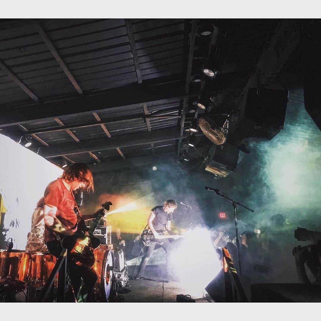 A Place to Bury Strangersのインスタグラム：「Repost • @dark_languages Mostly recovered from Levitation. What. A. Weekend. One of many favorite moments,  APTBS + The KVB. Strobe hypnosis 🌀✨. 🖤🖤🖤」