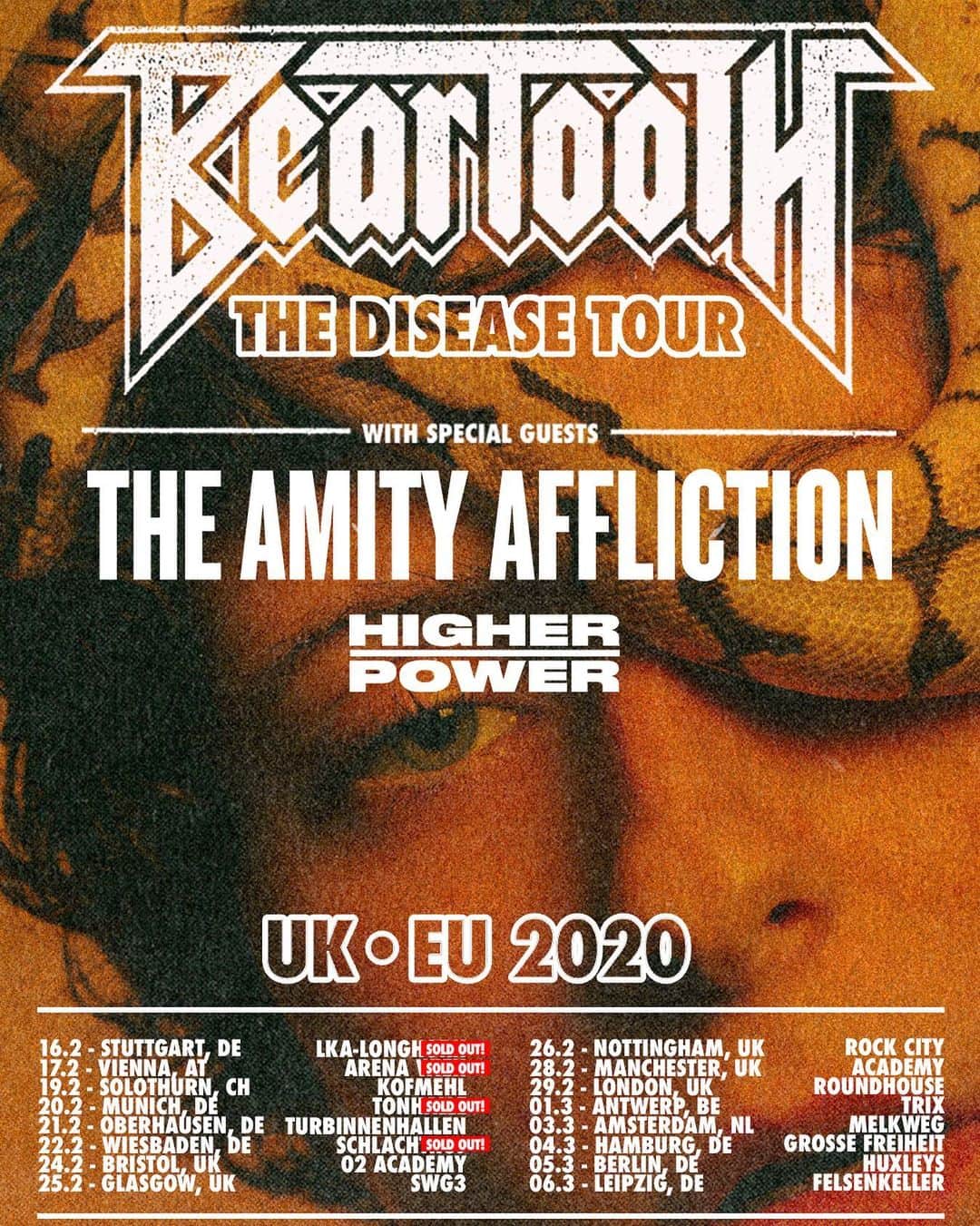 The Amity Afflictionさんのインスタグラム写真 - (The Amity AfflictionInstagram)「@higherpowerleeds have been added to our shows with @beartoothband in Europe/UK next year. Munich is now sold out as well. This tour will be INSANE!」11月14日 4時28分 - theamityaffliction