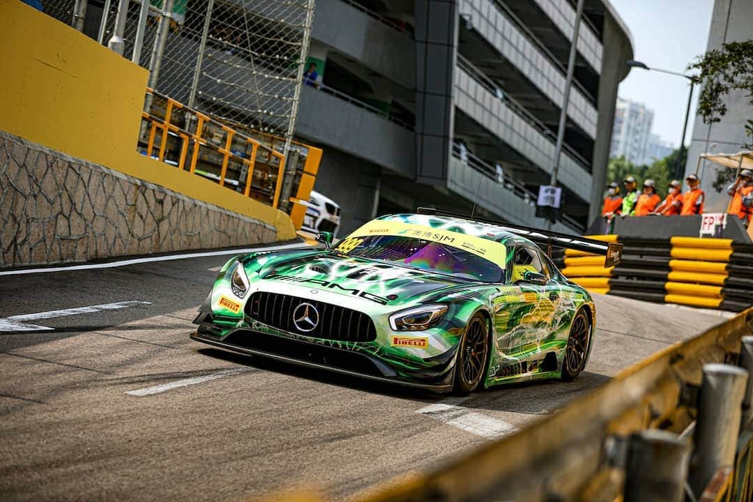 Mercedes AMGさんのインスタグラム写真 - (Mercedes AMGInstagram)「The @fia.official GT World Cup is on! Six Mercedes-AMG GT3s by @craftbambooracing, @gruppem_racing, @soliteindigo and @zunmotor enter the world’s toughest street race. The main race on the legendary Guia Circuit in Macau kicks off Sunday. Stay tuned!  #MercedesAMGMotorsport #AMGGT3 #MacauGP #MercedesAMG #AMG #FIA #GTWorldCup #FIAGTWorldCup #Macao #DrivingPerformance #AMGMeetsArt」11月14日 19時09分 - mercedesamg