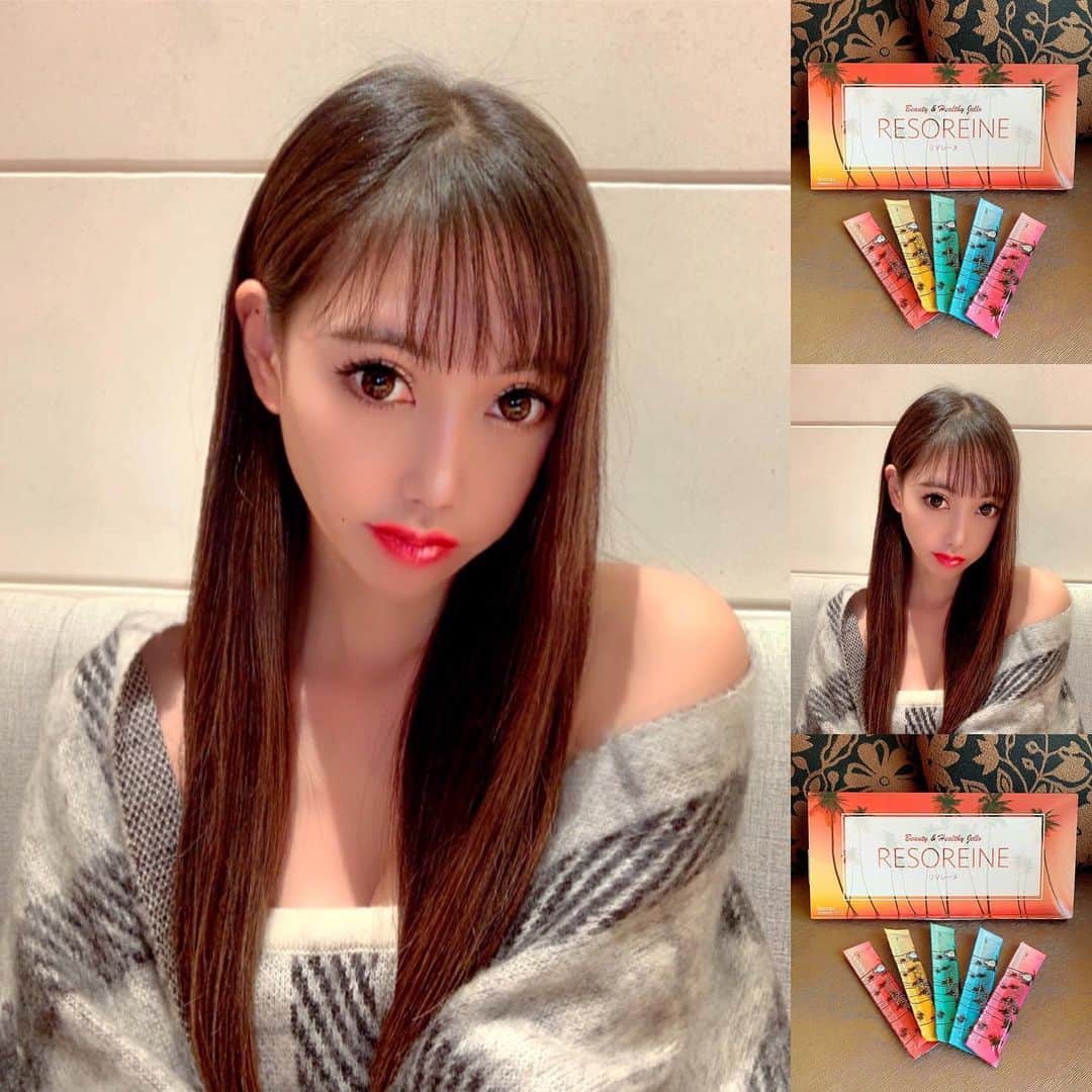 のインスタグラム：「ここ最近寒くなってきてお肌の乾燥が気になる季節の到来ですね💦﻿ ﻿ 冬でも肩が出てるお洋服を着る機会が多いから『リゾレーヌ』を食べながら美味しくプルつや肌をキープしております✨﻿ ﻿ 持ち運べる個包装がとっても便利だしフルーツ味で美味しいから、お仕事の合間や移動中についついいっぱい食べちゃうww❤️﻿ ﻿ 百合譁'sストーリーのハイライト『💕RESOREINE💕』ページをチェックして詳細をスワイプみてください🥰﻿ ﻿ #冬﻿ #乾燥﻿ #お肌﻿ #リゾレーヌ﻿ #resoseine﻿ #プルつや肌﻿ #美容成分﻿ #ハリと艶﻿ #フルーツ味﻿ #美容﻿ #ダイエット﻿ #バストアップ﻿ #個包装﻿ #便利」