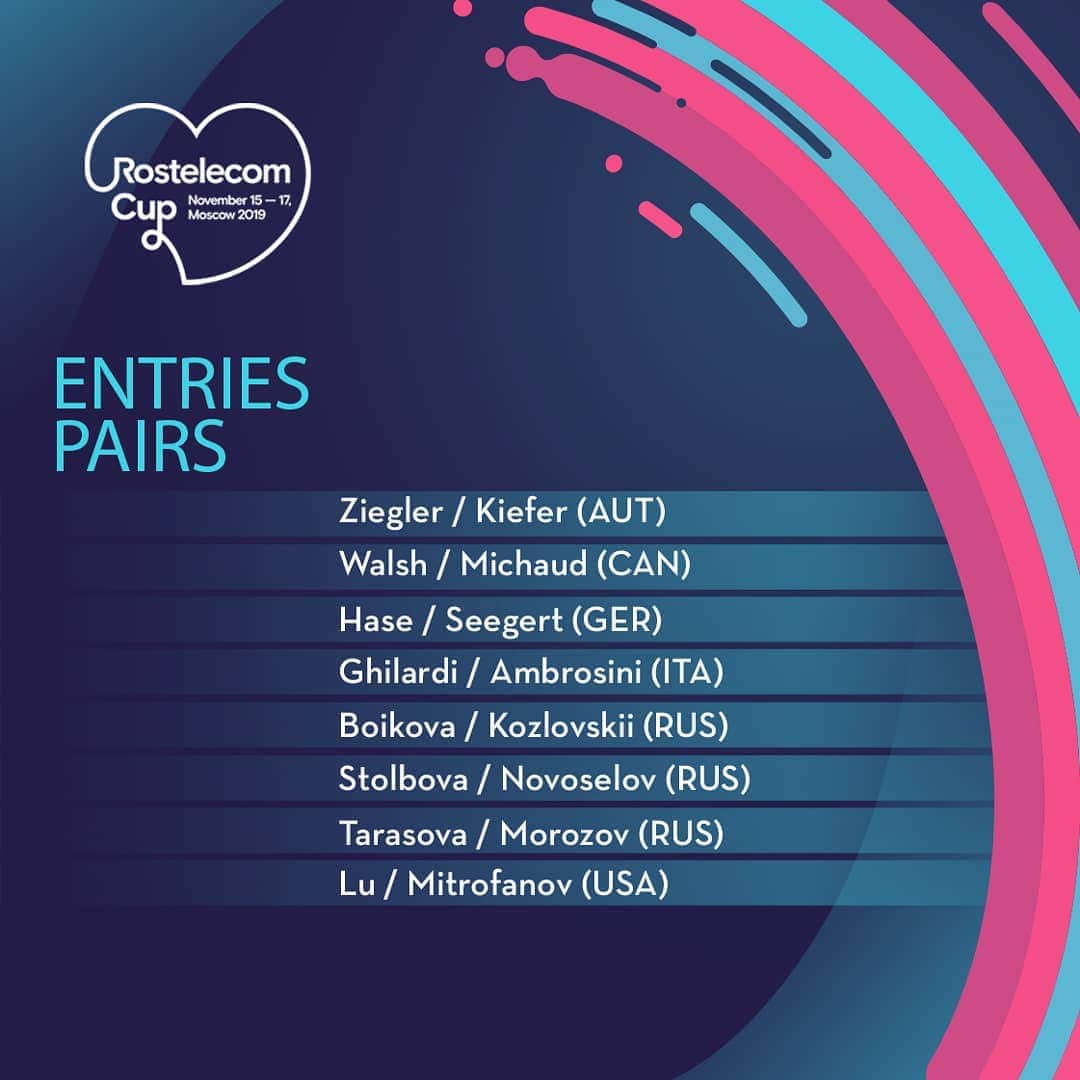 ISUグランプリシリーズさんのインスタグラム写真 - (ISUグランプリシリーズInstagram)「Give em a follow! These fantastic Pairs teams will be competing at Rostelecom Cup!  #GPFigure #FigureSkating」11月15日 5時00分 - isufigureskating_x