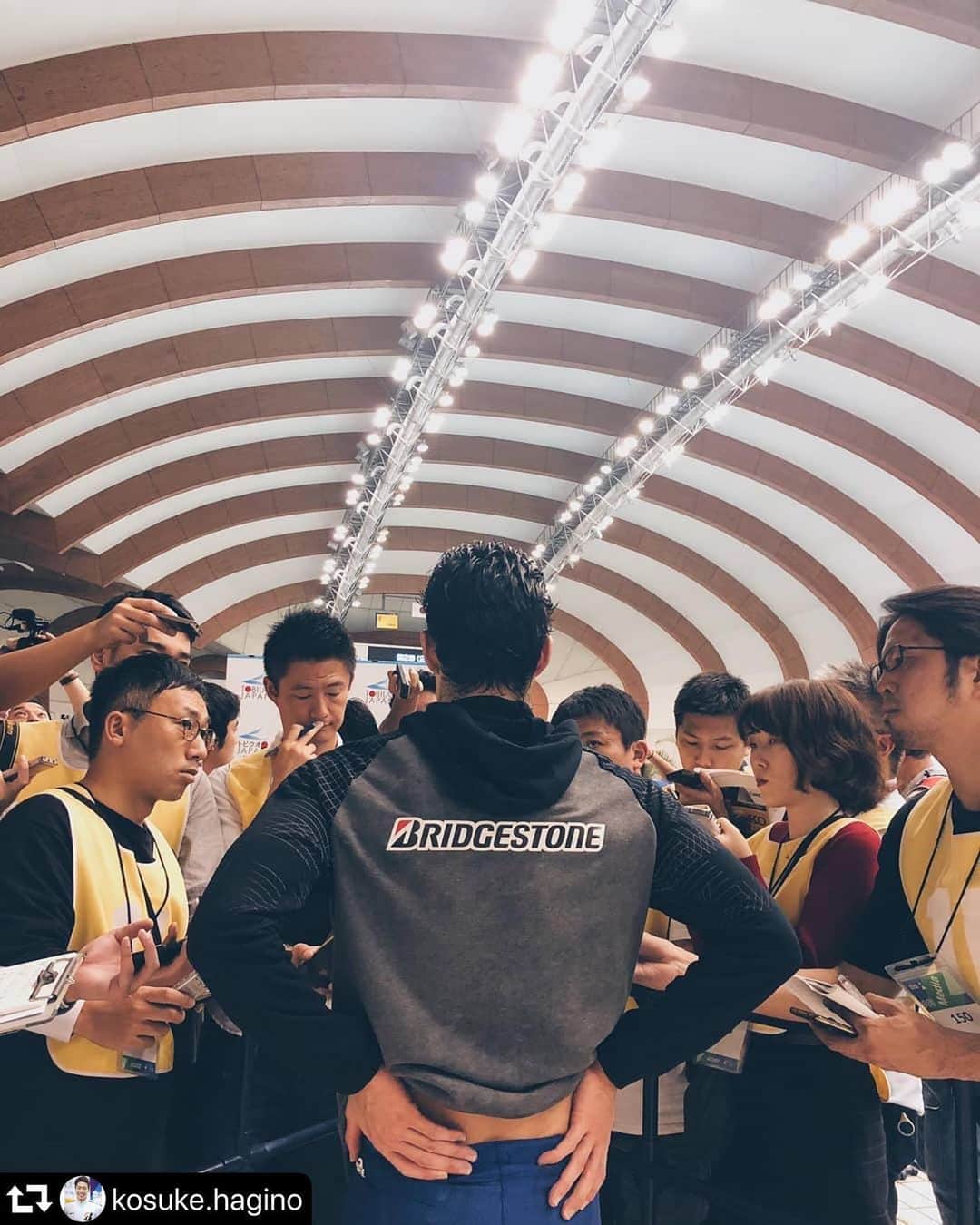 のインスタグラム：「#repost @kosuke.hagino ・・・ Last week I had good races. Thank you for always supporting me.  I'll continue to do my best.  #bridgestone  #chaseyourdream  #nike  #justdoit」