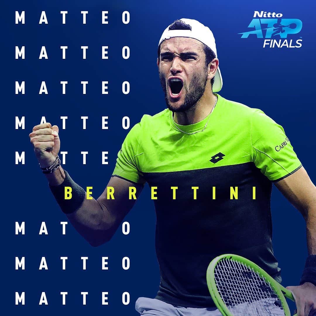 ATP World Tourさんのインスタグラム写真 - (ATP World TourInstagram)「THIS IS BERRETTINI’S DAY 🇮🇹 @matberrettini defeats Thiem 7-6 6-3 for his first win of the #NittoATPFinals 👏」11月15日 0時45分 - atptour