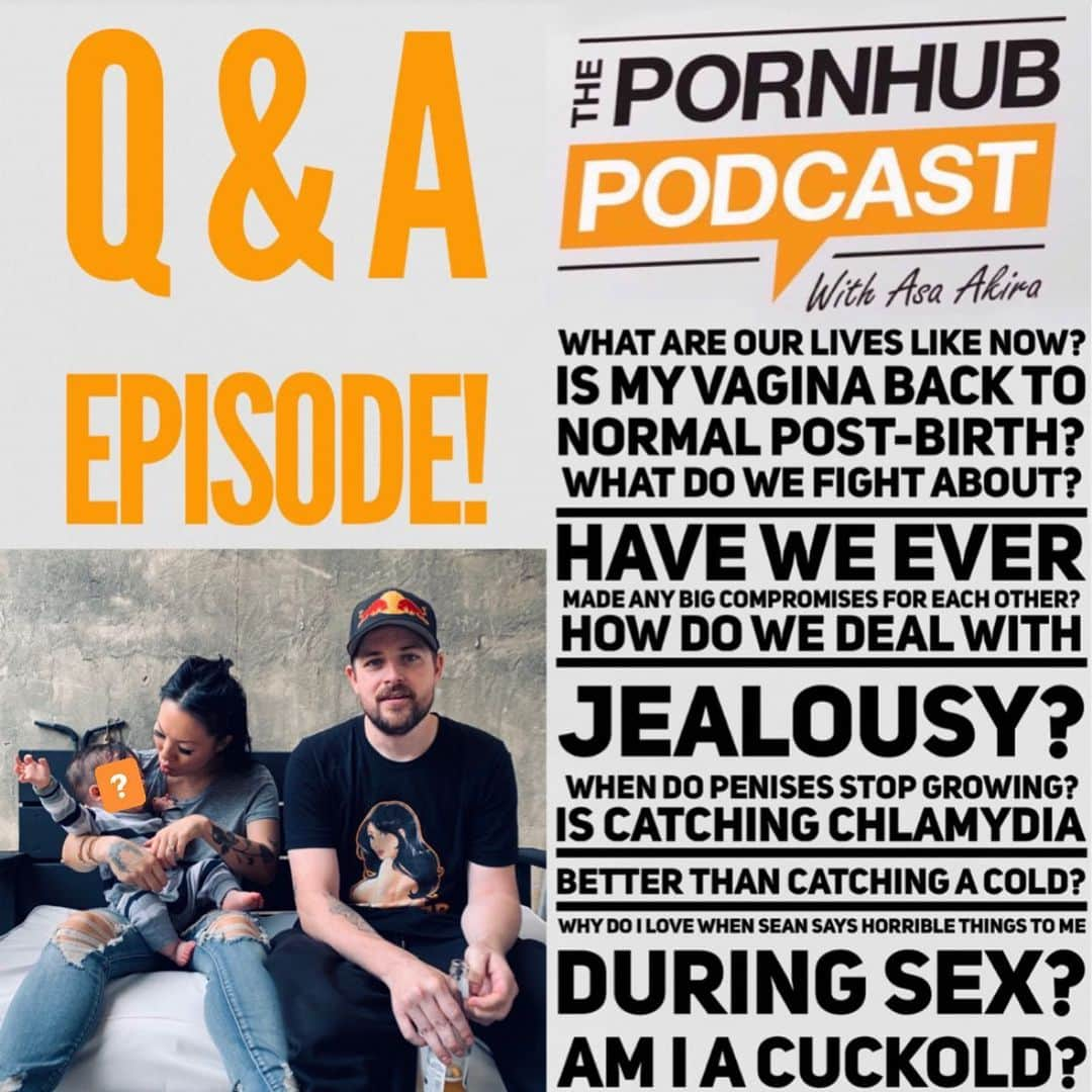 アサ・アキラさんのインスタグラム写真 - (アサ・アキラInstagram)「My husband @digitalfoundry joins me on this episode of The Podcast to answer listener questions about our personal life, relationship, family, fucking, etc etc etc... What are our lives like now that we've had a kid for almost a year? Is my vagina back to normal post-birth yet? What do we fight about? Have we ever made any big compromises for each other? How do we deal with jealousy? When do penises stop growing? Is catching chlamydia better than catching a cold? Why do I love when Sean says horrible things to me while we fuck? AM I A CUCKOLD? Also, I get oddly sentimental.」11月15日 1時52分 - asahole