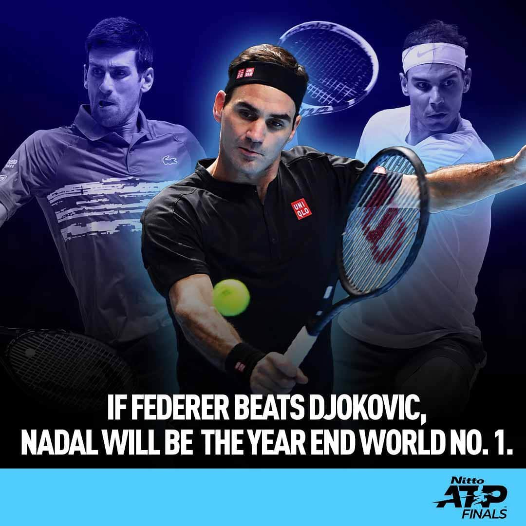 ATP World Tourさんのインスタグラム写真 - (ATP World TourInstagram)「The year-end No. 1 could be decided tonight 👀  #NittoATPFinals #Tennis #ATPTour #Federer #Djokovic #Nadal」11月15日 2時05分 - atptour