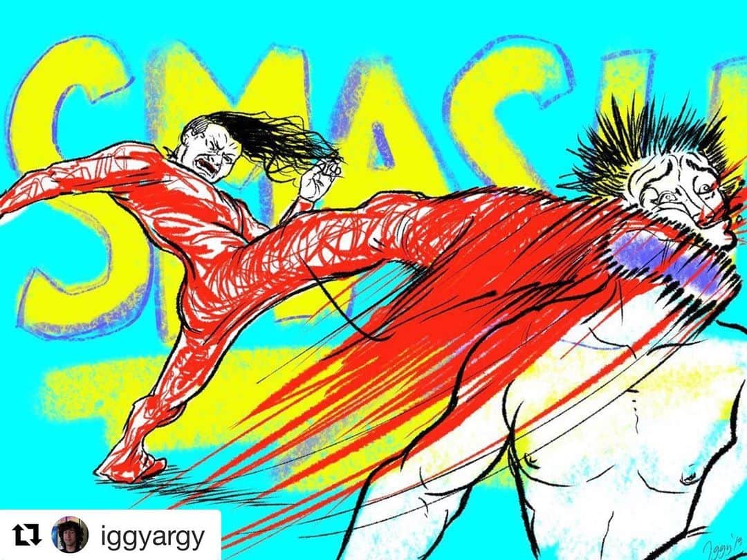 中邑真輔さんのインスタグラム写真 - (中邑真輔Instagram)「Art of @iggyargy  Shinsuke Nakamura (2019) ... Shinsuke will always be fun to draw. ... #shinsukenakamura #strongstyle #procreate #prowrestling #fanart #iggyargy」11月15日 5時39分 - shinsukenakamura