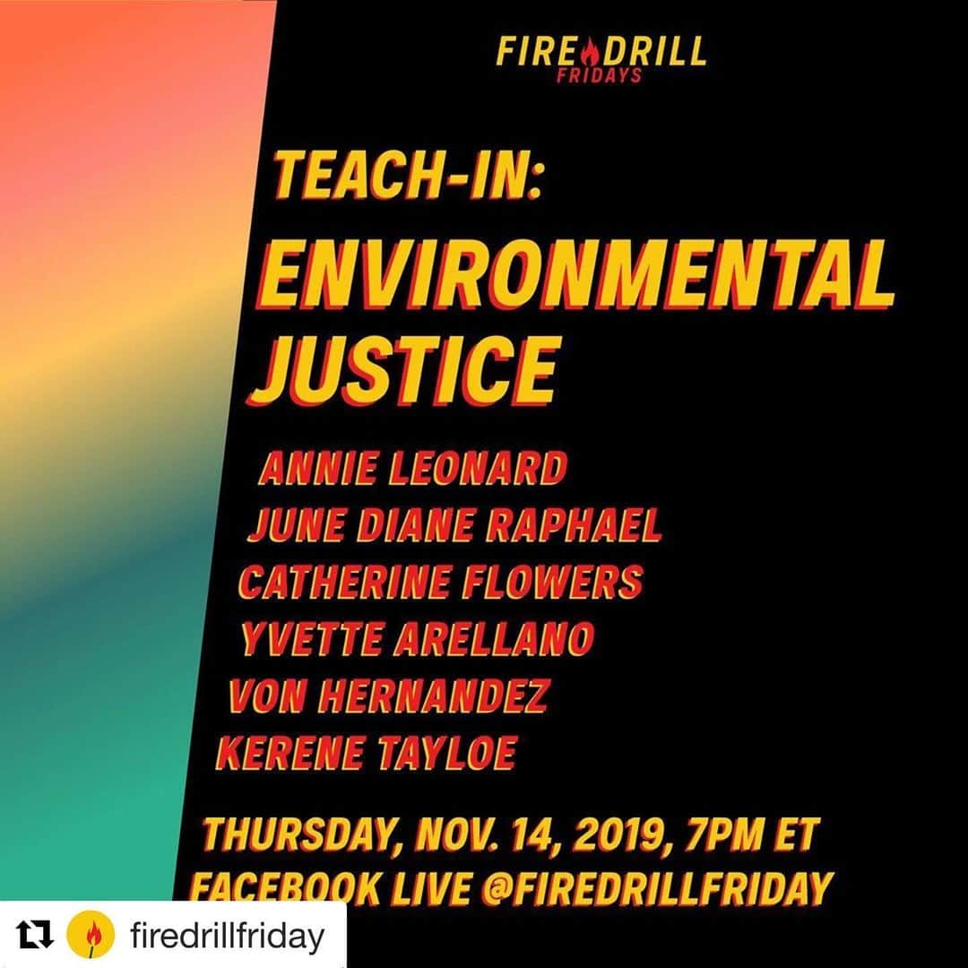 ジューン・ダイアン・ラファエルさんのインスタグラム写真 - (ジューン・ダイアン・ラファエルInstagram)「In a few hours I’m co-hosting a teach-in on environmental justice for @firedrillfriday  7-8 all info in post! Meet me in the digital space.  It’s nice there.」11月15日 6時11分 - junediane