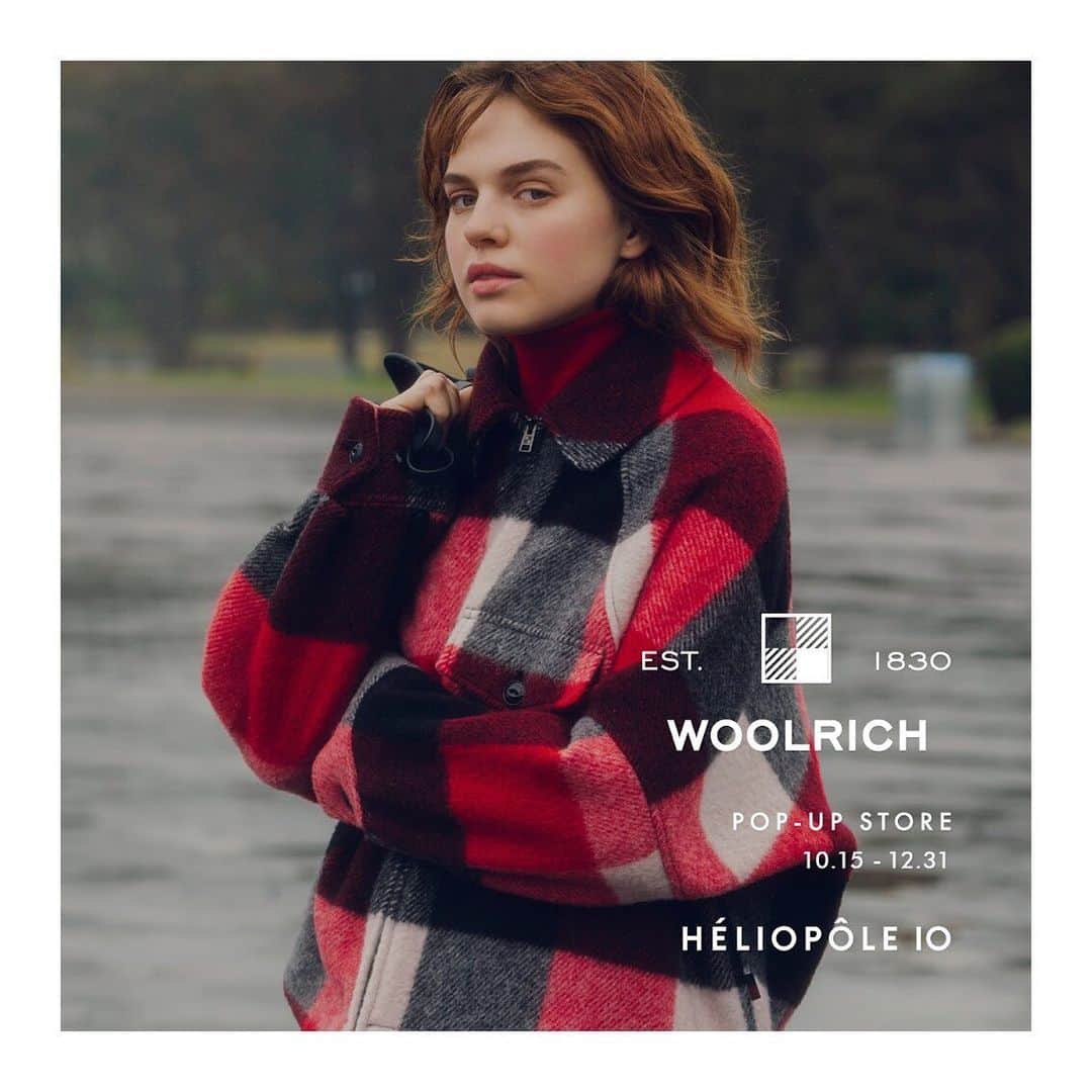 エリオポールのインスタグラム：「. 11.15.fri - 12.31.tue . HÉLIOPÔLE 10 POP UP STORE “WOOLRICH” . つぎつぎとかたちを変えるポップアップストア、“HÉLIOPÔLE 10（エリオポール ディス）”。 エリオポール セレクトによるスペシャルなアイテムが揃います。 . . -アメリカ最古のアウトドア・ブランド WOOLRICH- . フード全体に贅沢にあしらわれたラビットファーが人気の“BOW BRIDGE”は、機能面や細かいディテールがアップデートされ、POP-UP STORE限定のホワイトも登場。アイコンモデル“ARCTIC PARCA”には、より女性らしくアレンジされたモデルが加わりました。今季コレクションは、ブランド黎明期のウール素材やバッファローチェックなどを取り入れた、原点回帰を思わせるアイテムも展開。定番ダウンだけではない、豊富なバリエーションで展開します。 . . エリオポール 10 〒160-0023 東京都新宿区西新宿1-1-5 ルミネ新宿1/3階　 TEL:03-3345-5855 . . . #HELIOPOLE #heliopole #エリオポール #WOOLRICH #2019aw #autumnwinter #秋冬ファッション #selectshop #fashion #style」