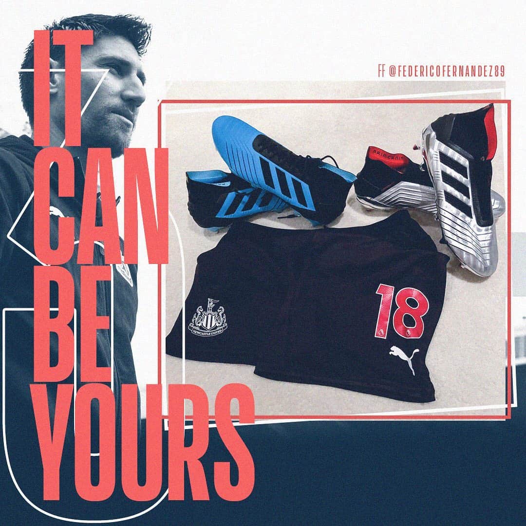 フェデリコ・フェルナンデスのインスタグラム：「🇬🇧 Two pairs of my boots and a short can be yours! You only need to tag 3 friends who would like to participate, follow my instagram, and share in your history! 3 winners will be announced on Monday! Good luck 👍 . 🇮🇹 Due paio di scarpe e un pantaloncino possono essere tuoi!  Devi solo taggare 3 amici a cui piacerebbe partecipare, seguire il mio instagram e condividere la tua storia! Lunedì verranno annunciati 3 vincitori!  Buona fortuna 👍 . 🇦🇷 Dos pares de botines y un pantalón pueden ser tuyos! Tenes que etiquetar a 3 amigos que le gustaría participar, seguir mi cuenta y compartir en tu historia! El lunes elijo 3 ganadores! Buena suerte 👍  #adidas  #newcastle #sorteggio  #gifts  #sorteo」