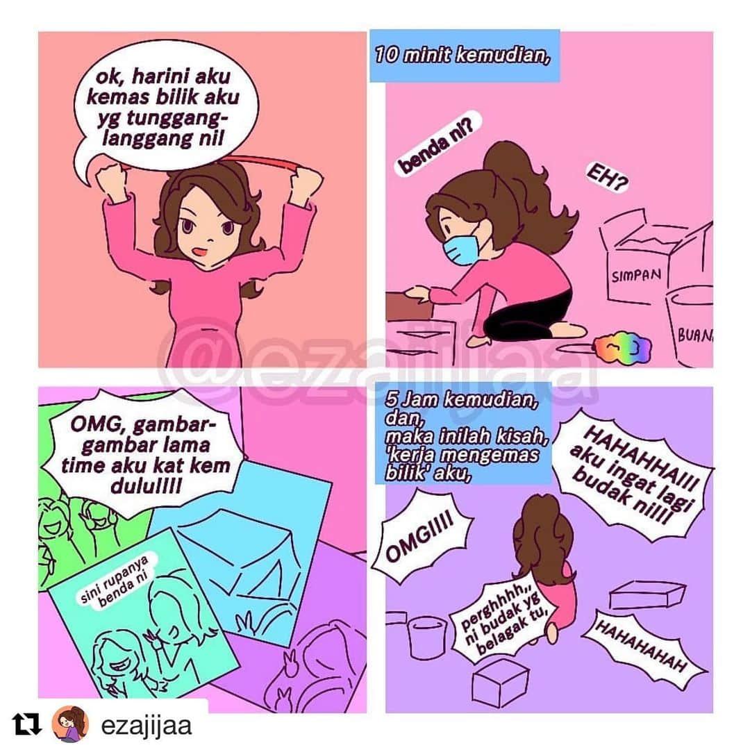 Koleksi Komik Malaysiaさんのインスタグラム写真 - (Koleksi Komik MalaysiaInstagram)「#Repost @ezajijaa with @get_repost ・・・ minggu lepas ada terfikir nak kemas bilik, terfikir jelah... #komik #komikremaja #komikjijaa #komikmalaysia #ezajijaa  #komikmelayu #komikdewasa #lawakbatak #lawakhambar #lawakkampus #lawaklawak #lawakker #comics #comicstrip #comic #webcomic #webcomics #relatable」11月15日 17時30分 - tokkmungg_exclusive