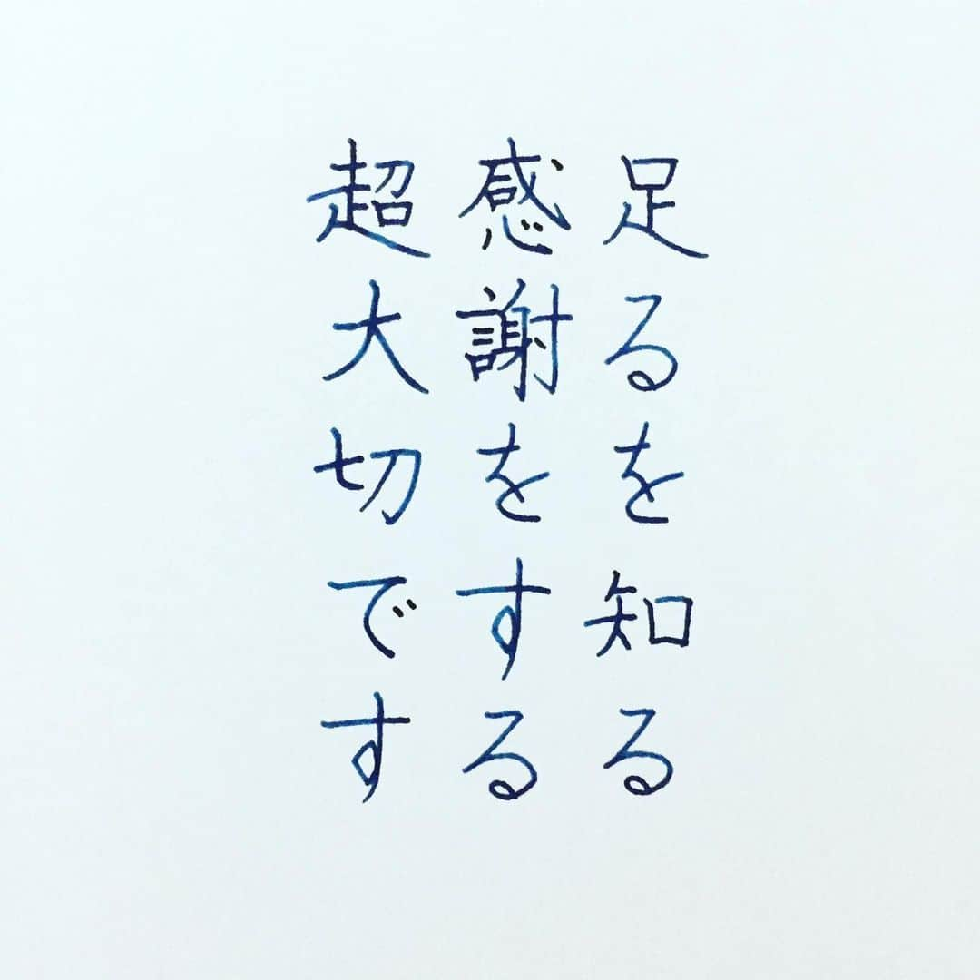 NAOさんのインスタグラム写真 - (NAOInstagram)「足るを知る✨ 今ある幸せに感謝しよう🙏✨ ＊ ✼ ＊ #testosterone さんの言葉 ＊ ✼ ＊ ✼ ＊  #楷書 #幸せ #漢字 #足るを知る  #逃げる #敬意  #人間関係 #感謝  #満足 #心理  #離れる #色彩雫  #ツイッター  #名言  #手書き #手書きツイート  #手書きpost  #手書き文字  #美文字  #japanesecalligraphy  #japanesestyle  #心に響く言葉  #格言 #言葉の力  #筆まかせ  #ペン字  #文房具  #字を書くのも見るのも好き #万年筆」11月15日 18時26分 - naaaaa.007