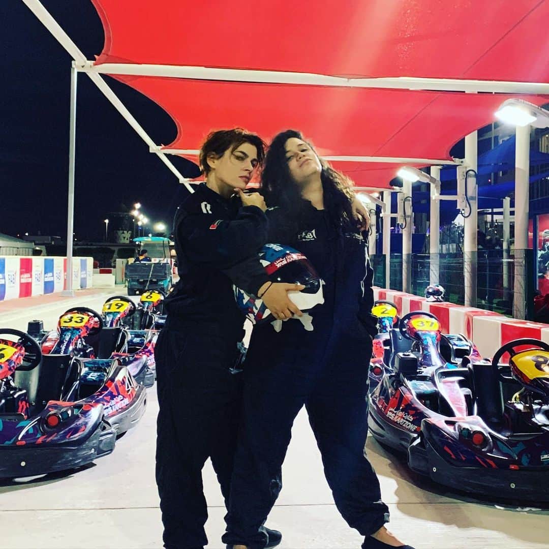 カーキ・キングのインスタグラム：「Me and @blackolive15 smoking everyone at the gokart track. When in Abu Dhabi I guess...」