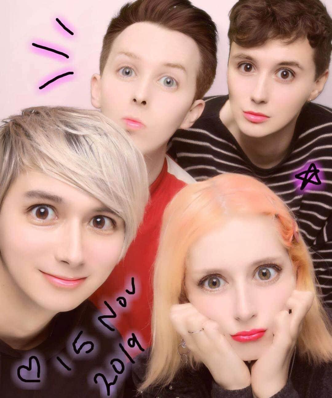 のインスタグラム：「More terrifying purikura with @mimeiland @duncanthegreat @danielhowell 🇯🇵✨📸」