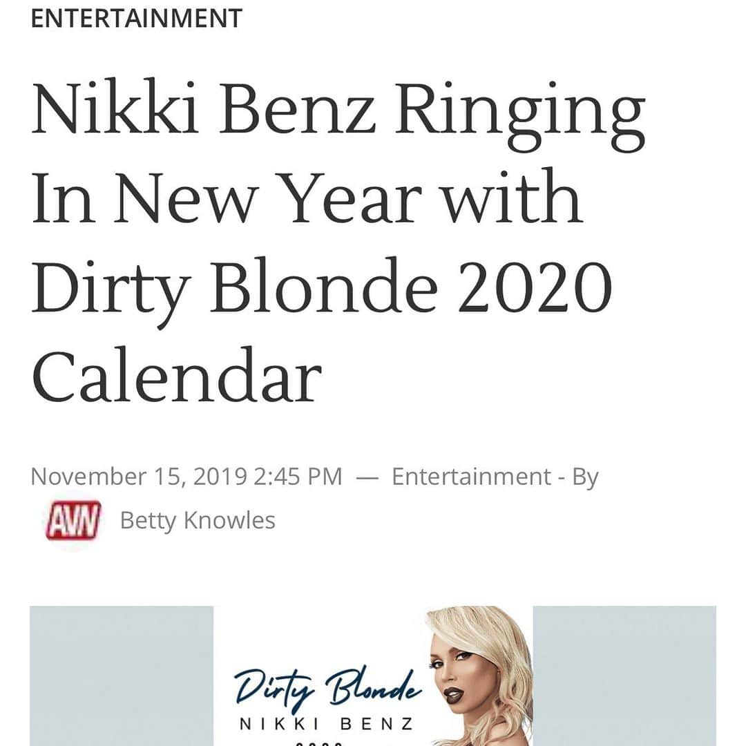 ニッキー・ベンツさんのインスタグラム写真 - (ニッキー・ベンツInstagram)「#news go to avn.com if you want to read up about my #dirtyblonde2020calendar」11月16日 8時41分 - nikkibenz