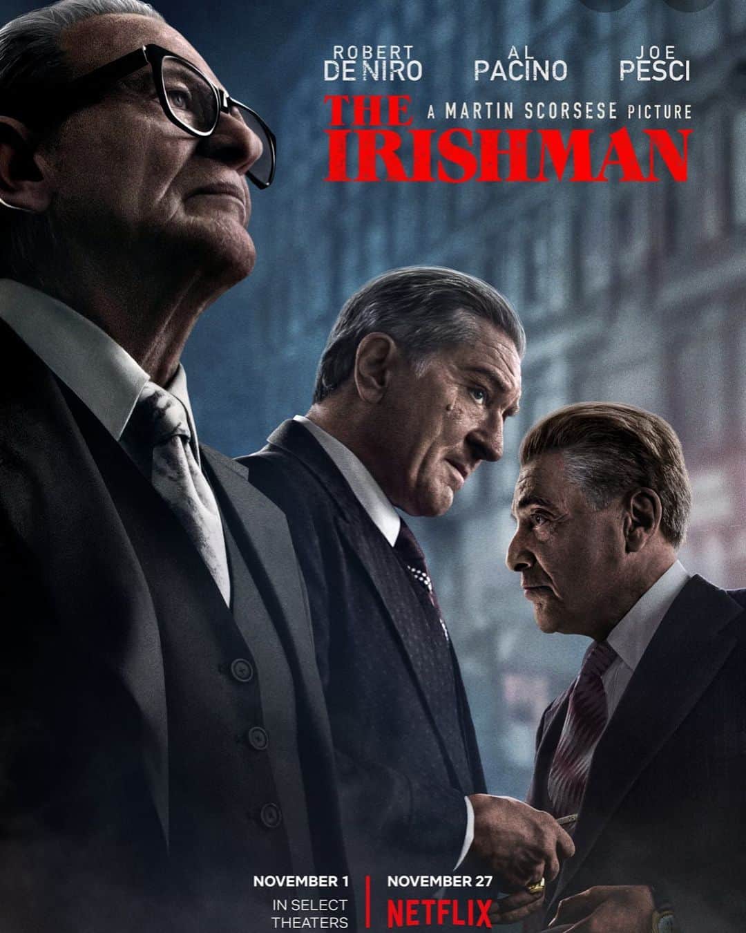 ロブ・モローのインスタグラム：「Loved @theirishman_movie a masterwork. #martinscorsese Saw it projected @sidgrauman @americancinematheque #EgyptianTheater」