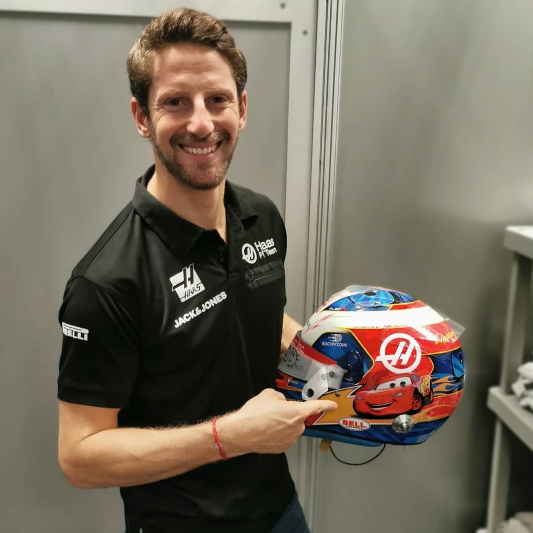 ロマン・グロージャンのインスタグラム：「Shall we give "Lightning" another ride in Brazil? #r8g @pixarcars」