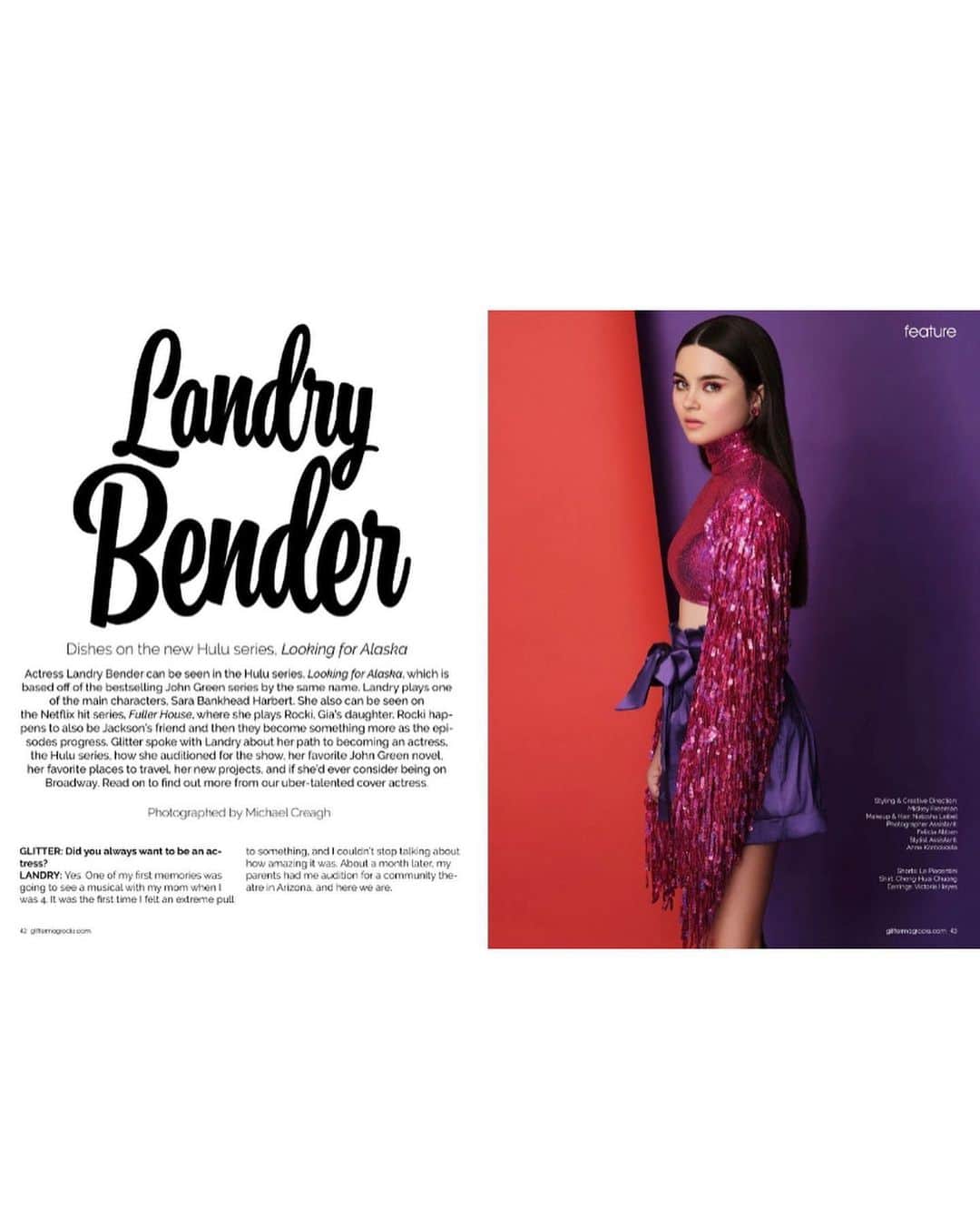 ランドリー・ベンダーさんのインスタグラム写真 - (ランドリー・ベンダーInstagram)「@glittermagazine winter issue! 🦋💘☮️」11月16日 3時30分 - landrybender