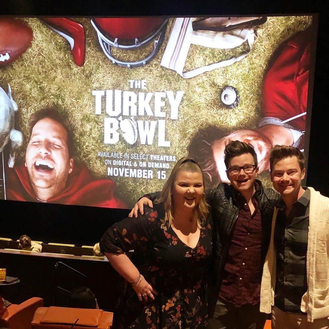 クリス・コルファーのインスタグラム：「11/15/19 @chriscolfer Twitter  Huge congrats to my bestie @axemefink ! Her new film #TheTurkeyBowl is in theaters and on demand today!🦃🏈 . . . . . . . . . . . . . . . .  #QOTD: None — Happy Friday everyone 💛 - - -  #chriscolfer #hrhchriscolfer #chris #colfer #twitter #repost #author #writer #actor #mostinfluenical #bestsellingauthor #inspirational #TLOS #struckbylightning #strangerthanfanfiction #leamichele #ashleyfink #willsherrod」