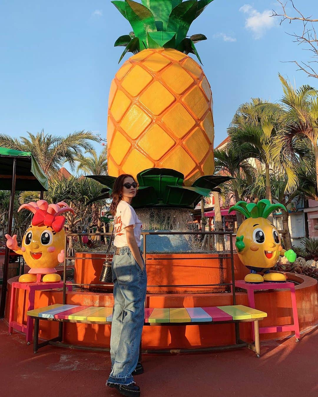 大森美知さんのインスタグラム写真 - (大森美知Instagram)「🍍🌴🍍🌴🍍 人もあったかくてカラフルな沖縄 すごくHAPPYな気持ちになれる🌺🌈 だいすきさ〜❣️ #沖縄 #名護 #パイナップルパーク」11月16日 17時39分 - michi_oomori_official