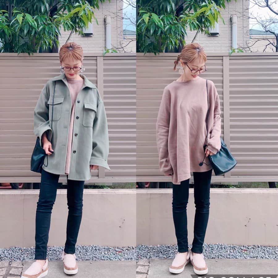 のインスタグラム：「〻casual code〻 ・ ・ ・ トップスは @reca.rakuten の裏起毛ボリューム袖・ゆったりスウェット (検索番号：180734)𓂃 ・ 裏起毛でめっちゃ暖かい☺️あらたん抱っこしても安心の素材と家でガンガン洗えるこういうトップス使える♡♡ ・ アウターは#gu の#オーバーサイズシャツジャケット を羽織った。 ・ この日、目が痛くてガチメガネ😇ヘアメイクも適当だけど#玉ねぎヘアー で少しオシャレ感出せたかな😂 ・ ・ ・ tops▶ @reca.rakuten outer▶ @gu_for_all_ shoes▶ @a_trend_ld ・ ・ ・ #ファッション#ママ#プチプラコーデ#大人カジュアル#ヘアアレンジ#大人可愛い#ジユジョ #lucrajp#シンプルコーデ#mamagirl#ママリ#ママリファッション#locari#お洒落さんと繋がりたい#ママコーデ#令和ベイビー#男の子ママ#産後ファッション#授乳コーデ #授乳ファッション#生後3ヶ月#reca #recaコーデ #gu」