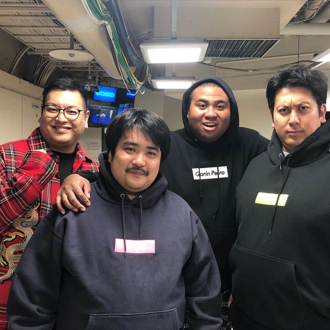 アントニーのインスタグラム：「愛すべきデブ後輩達！  #バビロン千葉 #空気階段もぐら #レインボージャンボたかお #大盛無料 #おかわり自由 #garinpeiro #sapeur」