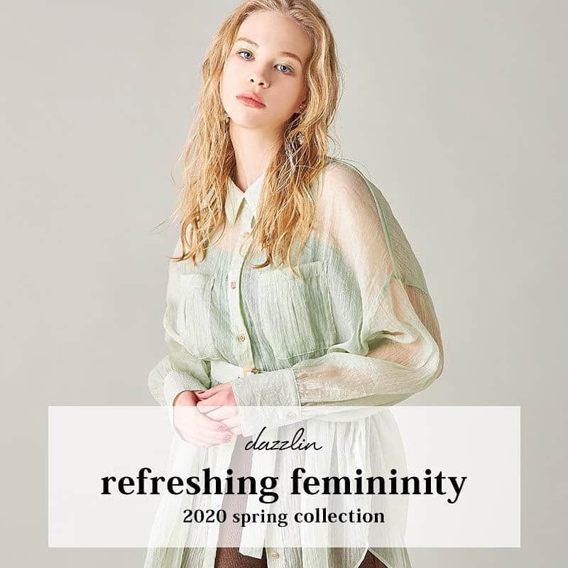 dazzlinさんのインスタグラム写真 - (dazzlinInstagram)「. dazzlin 2020 SPRING collection -refreshing femininity- . 春のLOOK BOOKがついに公開✨ 展示会アイテムの予約も受付中💚 . プロフィールのURLから dazzlin公式通販RUNWAYchannelからチェック♥ . . ￣￣￣￣￣￣￣￣￣￣￣￣￣￣￣￣￣ . refreshing femininity . . 柔らかな太陽の光を浴びて、 キラキラと透き通るレースのカーテン . ほがらかな春の風に運ばれて、 爽やかな花の香りに包まれる . ゆるやかで瑞々しい日差しにパワーを感じ、 リフレッシュする . . 温かみのあるカラーパレットと、 フェミニンなムードを感じるコレクションを提案 . . . . #dazzlin」11月17日 18時01分 - dazzlin_official