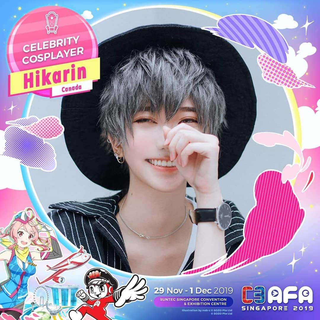 ひかりんのインスタグラム：「THIS IS IT!  I'm so honored to be invited as an official guest at @animefestivalasia SINGAPORE  for the first time !🤗 It's been over a year since I've seen your lovely faces , so please let me know on the comments if you can make it !  I'll see you on Nov 29 - Dec 1 in SG ♥️」