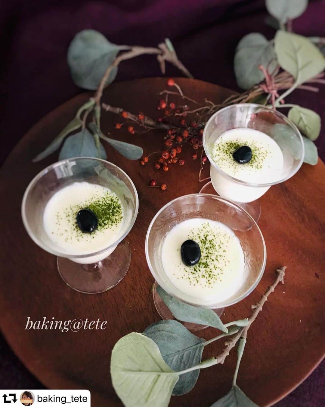 のインスタグラム：「#repost インスタアンバサダーのポストをご紹介♪﻿ ﻿ @baking_tete 先生の投稿です😊💕﻿ こちらのお教室は、大人女子に選ばれる、1度にパン・おもてなし料理・テーブルコーディネイトが習える教室です✨﻿ ﻿ レッスン気になる方はぜひ見てみてくださいね♪﻿ ﻿ ・・・﻿ 11月レッスンは﻿ ﻿ 〜カジュアルな和のおもてなし〜﻿ 【大晦日にパッパッと間に合う、アレンジおせち】﻿ ﻿ 注文してる重箱が届かなーい💧﻿ ﻿ 重箱に入れて、おせちおせちする訳じゃないけど、﻿ 試作が進まなーい💧﻿ ﻿ 明日から募集ですが、﻿ パッパッと間に合わなーい😭﻿ ﻿ ほぼほぼ、メニューは、決まってます❣️ ﻿ デザートの一品になるかもな﻿ 【黒豆のブランマンジェ】﻿ 3分でできるので、簡単すぎ💧﻿ ﻿ ﻿ 10月11月12月で、年末年始に役立つレッスン開催❣️﻿ 11月は、アレンジおせち﻿ 募集は、明日からです﻿ ﻿ @baking_teteのプロフィールから詳細をご覧くださいね﻿ ご予約をお待ちしています😊❤️」