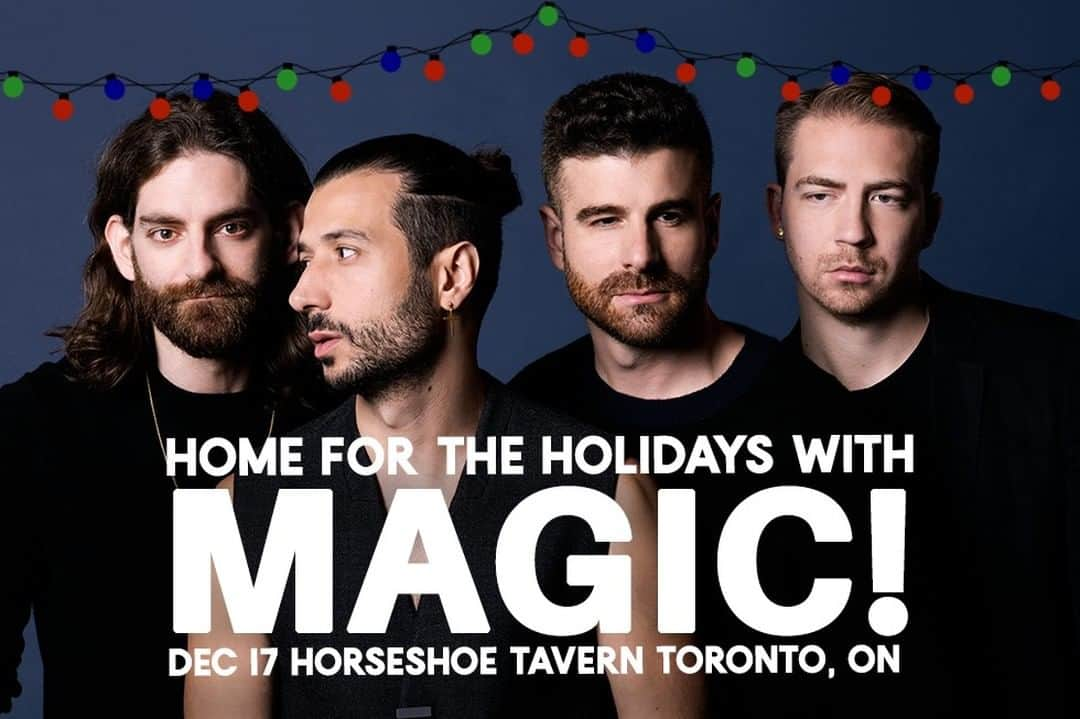 Magic!のインスタグラム：「Come celebrate the holidays with us December 17th in Toronto, ON at Horseshoe Tavern!! Tickets are available now! Link in biooo」