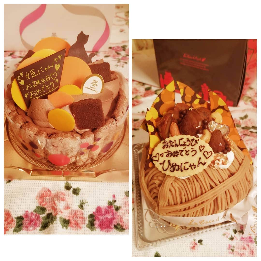 白咲姫香さんのインスタグラム写真 - (白咲姫香Instagram)「昨日の歌芸夢者♡社長とファンの方からケーキを頂いて一部のエンディングでお祝いして頂きました(泣)♡ありがとうございます(泣)そして大好きなマロンとチョコのケーキ♡本当に本当に嬉しい♡白咲姫香35歳になりました♡歳は隠しません！ありのままの自分をしっかり生きたいから。これからもよろしくお願い致します♡♡♡♡♡♡♡♡―スケジュール♡♡♡♡♡♡♡♡♡♡♡ 【日本テレビものまねのグランプリ】10月15日19:56〜 ♡♡♡♡♡♡ 【歌芸夢者】 10月11日(金)13日(日)(女だらけイベント)24日(木)♡♡♡♡♡♡ ♡♡♡♡♡♡【 mimic tokyo】10月16日(水)♡♡♡♡♡ 【札幌STER CLUB】 10月28日(月)〜11月3日(日) ♡♡♡ ♡♡♡♡ . . . ..#スワロフスキー#princess#白咲姫香 #衣装製作 #浜崎あゆみ#ものまね#デコレーション #衣装 #あゆ #sweetlolitafashion  #ロリィタ #Birthday #Dハロ　#お誕生日 #プリンセス #Lolita #TA #姫ロリ #ロリータ#あゆちゃん #タレント #芸能 #エンターテイメント #テレビ#営業 #芸人 #歌 #ダンス#パフォーマンス #イベント .」10月25日 14時42分 - himeka_shirosaki