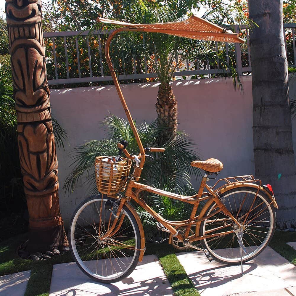 マリブシャツのインスタグラム：「Who's in for a bamboo bike ride? Complete with an umbrella and some Primo Beer! 🤙🏽」