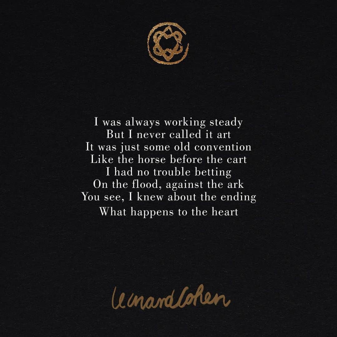 デイヴィッド・ドゥカヴニーのインスタグラム：「Leonard Cohen’s songs are at once some of the simplest and deepest that we have. I thought we had them all, excited we don’t.」