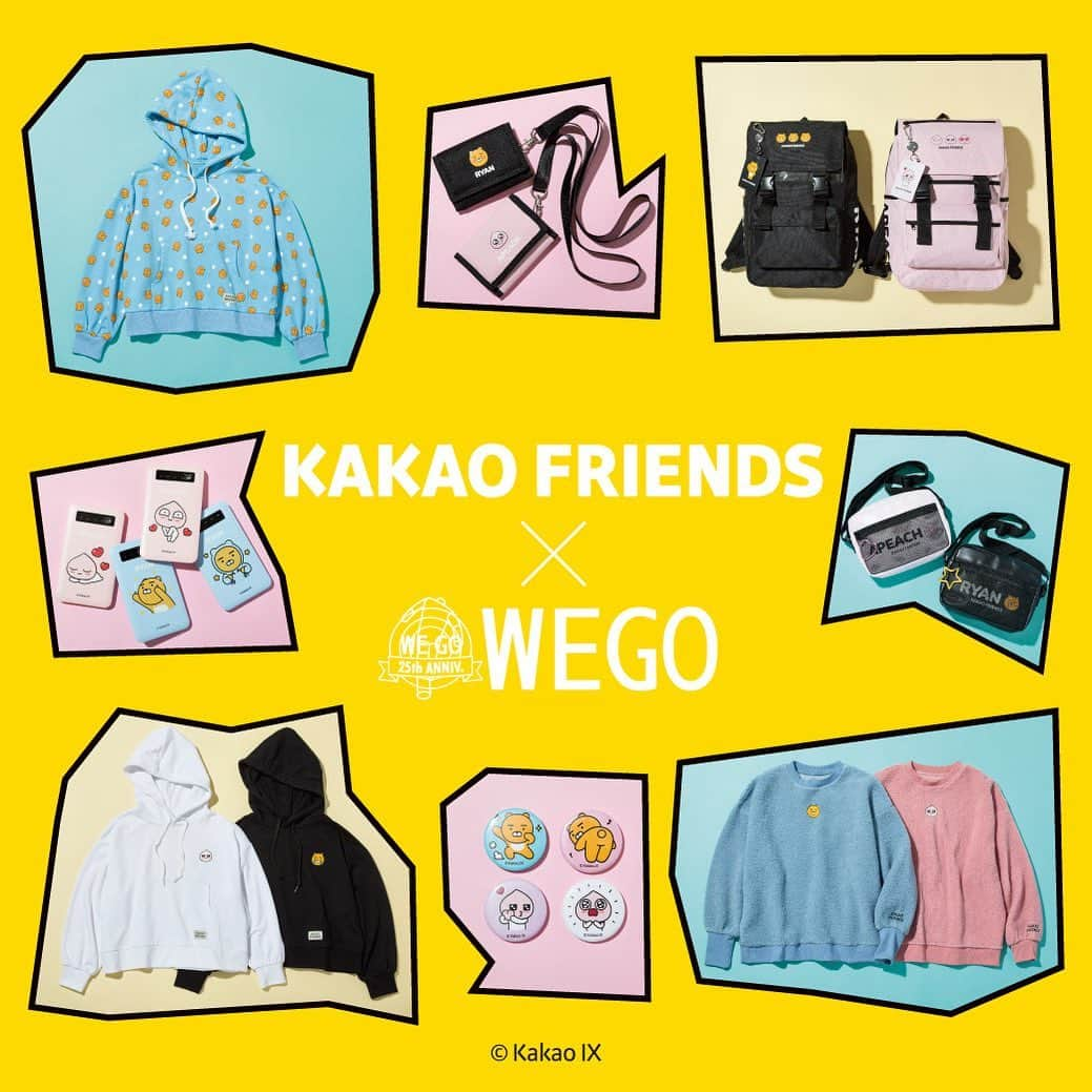 WEGOさんのインスタグラム写真 - (WEGOInstagram)「本日よりKAKAO FRIENDS×WEGOのコラボアイテムが全国のWEGO145店舗にて発売スタート! . ライアン、アピーチをモチーフにKAKAO FRIENDSのウィットあふれ、ハッピーな気持ちにさせてくれるアイテムをラインアップ! 詳細はWEGO公式HPにて✔︎ . #kakaofriends #ryan #apeach #카카오프렌즈 #라이언 #어피치 #collaboration」10月25日 11時26分 - wego_official