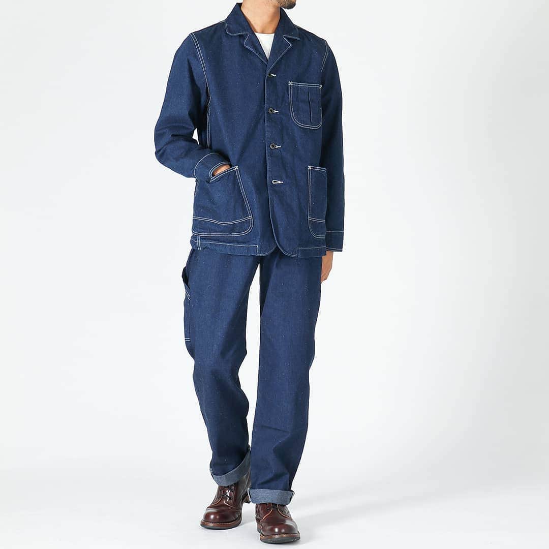 Japanblue Jeansさんのインスタグラム写真 - (Japanblue JeansInstagram)「✔Set up  J701121(ID) Denim Tailored Coverall . J761121(ID) Urban Painter Pants . Fabric:20's Work Denim . 1920年代のオールドデニムを再現した生地に、ホワイトステッチを効かせたセットアップ。 定番のワークスタイルをきれいめにアレンジしたモデル。  The fabric is inspired from vintage denim. Classic work style, but silhouette is modern. So, you can wear elegantly. . #japanbluejeans #JEANS #DENIM #madeinjapan #factory #jeansstreet #tokyo #ジーンズストリート #デニム #ジーンズ #国産 #倉敷 #児島 #渋谷 #上野 #セットアップ #setup #jbj19aw」10月25日 19時08分 - japanbluejeans