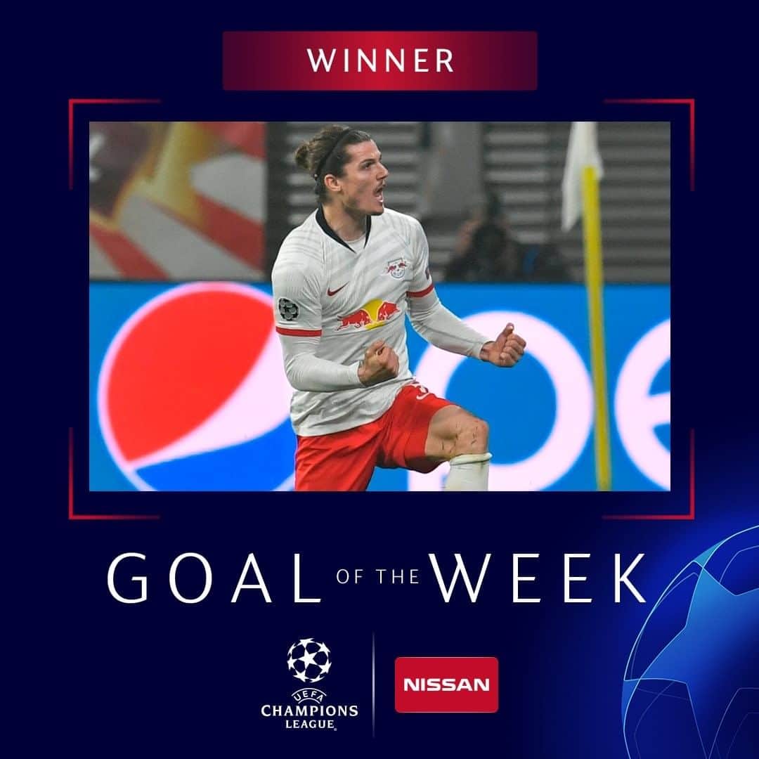 UEFAチャンピオンズリーグさんのインスタグラム写真 - (UEFAチャンピオンズリーグInstagram)「⚽️ Marcel Sabitzer takes #UCL Goal of the Week for his scintillating strike against Zenit! 🎇」10月25日 22時03分 - championsleague