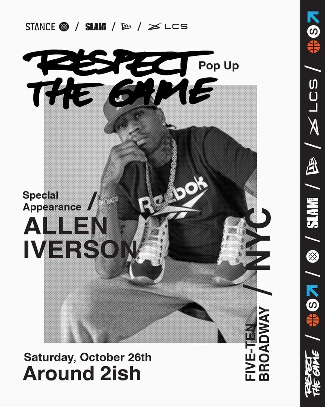 アレン・アイバーソンさんのインスタグラム写真 - (アレン・アイバーソンInstagram)「I'm at @stancehoops store in NYC on Saturday. Pull up for some good convo and new merch! #respectthegame」10月26日 9時10分 - theofficialai3
