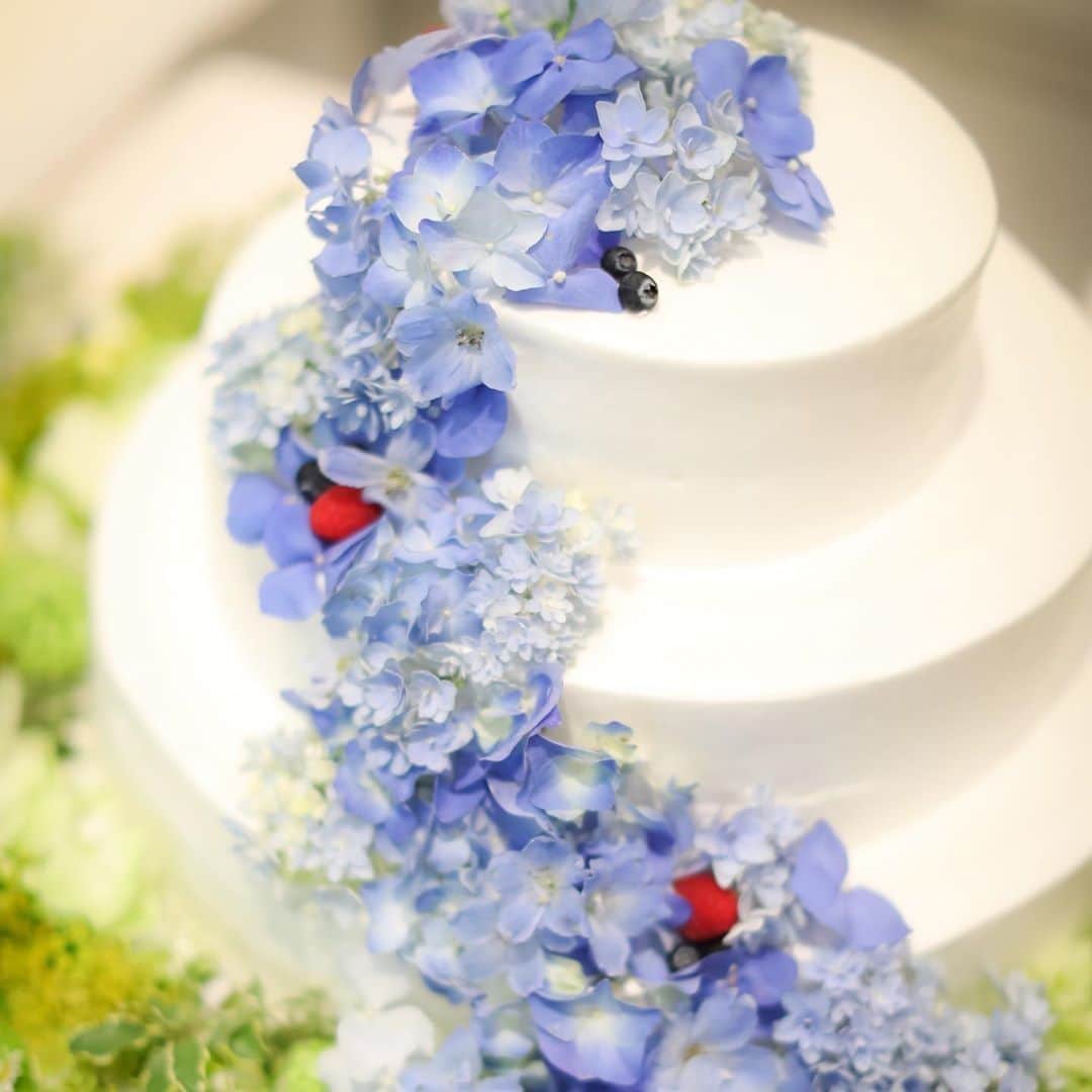 ゼクシィさんのインスタグラム写真 ゼクシィinstagram ブルーのお花が映え 思い入れたっぷりなウエディングケーキ ゼクシィ19 のハッシュタグをつけて 投稿頂いた中からかわいすぎる ウエディングケーキをピックアップ 流れるようにデコレーション