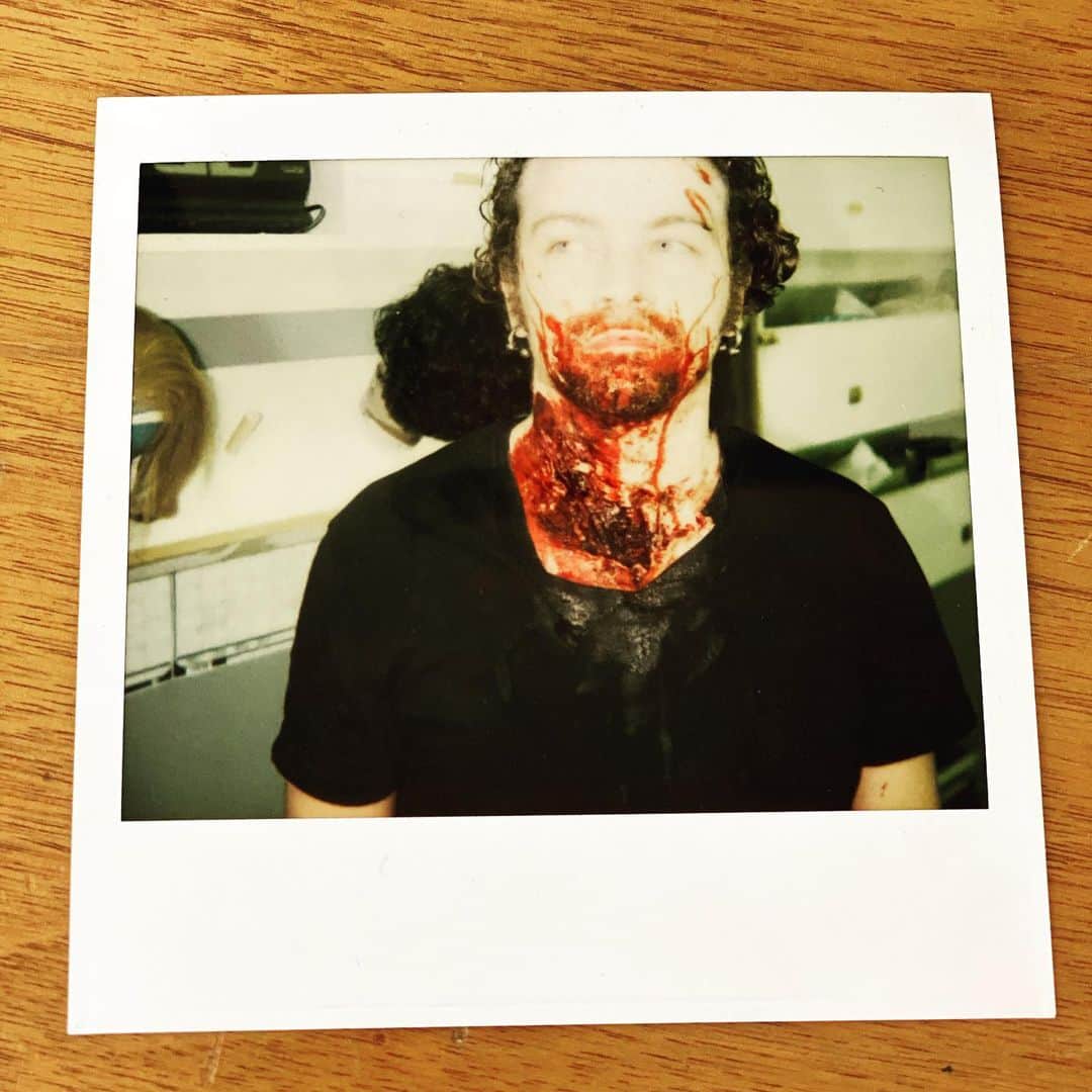ダニー・マスターソンのインスタグラム：「Lost a fight w a jelly doughnut on #dracula2000 also I miss #poloroids」