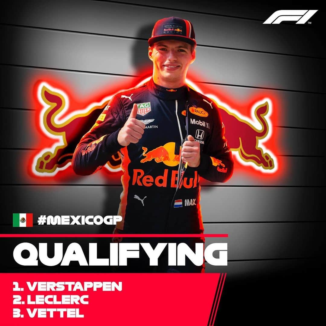 F1さんのインスタグラム写真 - (F1Instagram)「Pole for @maxverstappen1! . The Dutchman takes his second pole of the season ahead of both Ferraris 👏 . #MexicoGP 🇲🇽 #Formula1 #F1」10月27日 4時02分 - f1