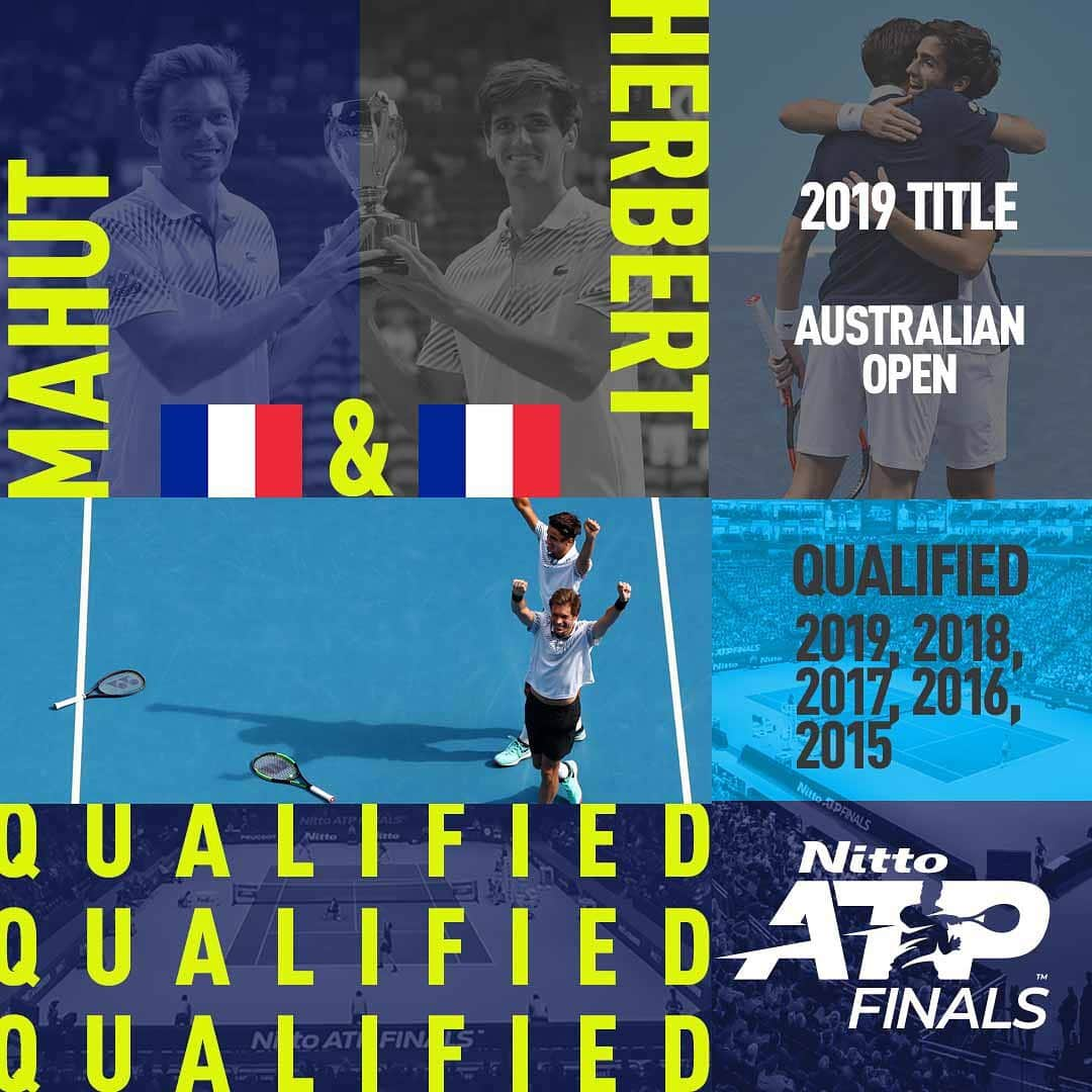 ATP World Tourさんのインスタグラム写真 - (ATP World TourInstagram)「See you in London 🙌  Results in Basel mean that @kevinkrawietz/ @andreas_mies & @pierrehuguesherbert/ @nicomahut have qualified for the 2019 #NittoATPFinals.」10月26日 21時22分 - atptour