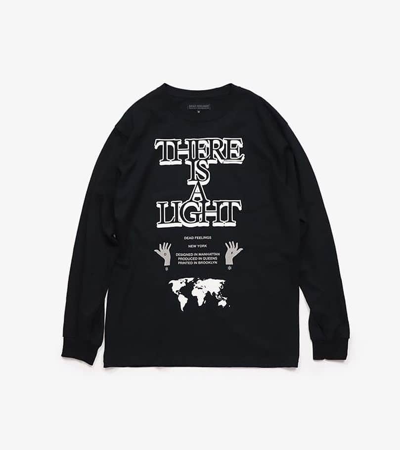 ケンゾーミナミのインスタグラム：「FW19 long sleeve versions of these design “THERE IS A LIGHT” from previous season last year (SS19) is now at Nepenthes Store in London.  Repost from @nepenthes_london : 「NEW ARRIVALS FW19」⁣ ⁣ Dead Feelings: L/S Pocket T-shirt - There is a Light - Black and White⁣ ⁣ #nepentheslondon #nepenthes #new#newarrivals #instore #online #fw19#deadfeelings #longsleeve #graphic#tshirt #light #london #euston#woburnwalk #kenzominami」
