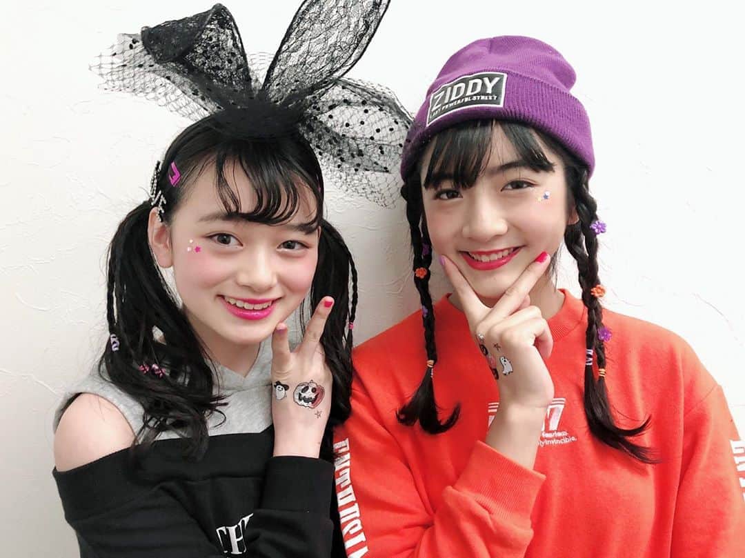 ニコ☆プチのインスタグラム：「🎃👻 ジディーイベントin旭川 1部終了しました~~‼︎ . . はろうぃん風だよ🧡💜 @ziddy_official  #石山えこ  #高比良由菜  #イオンモール旭川西」