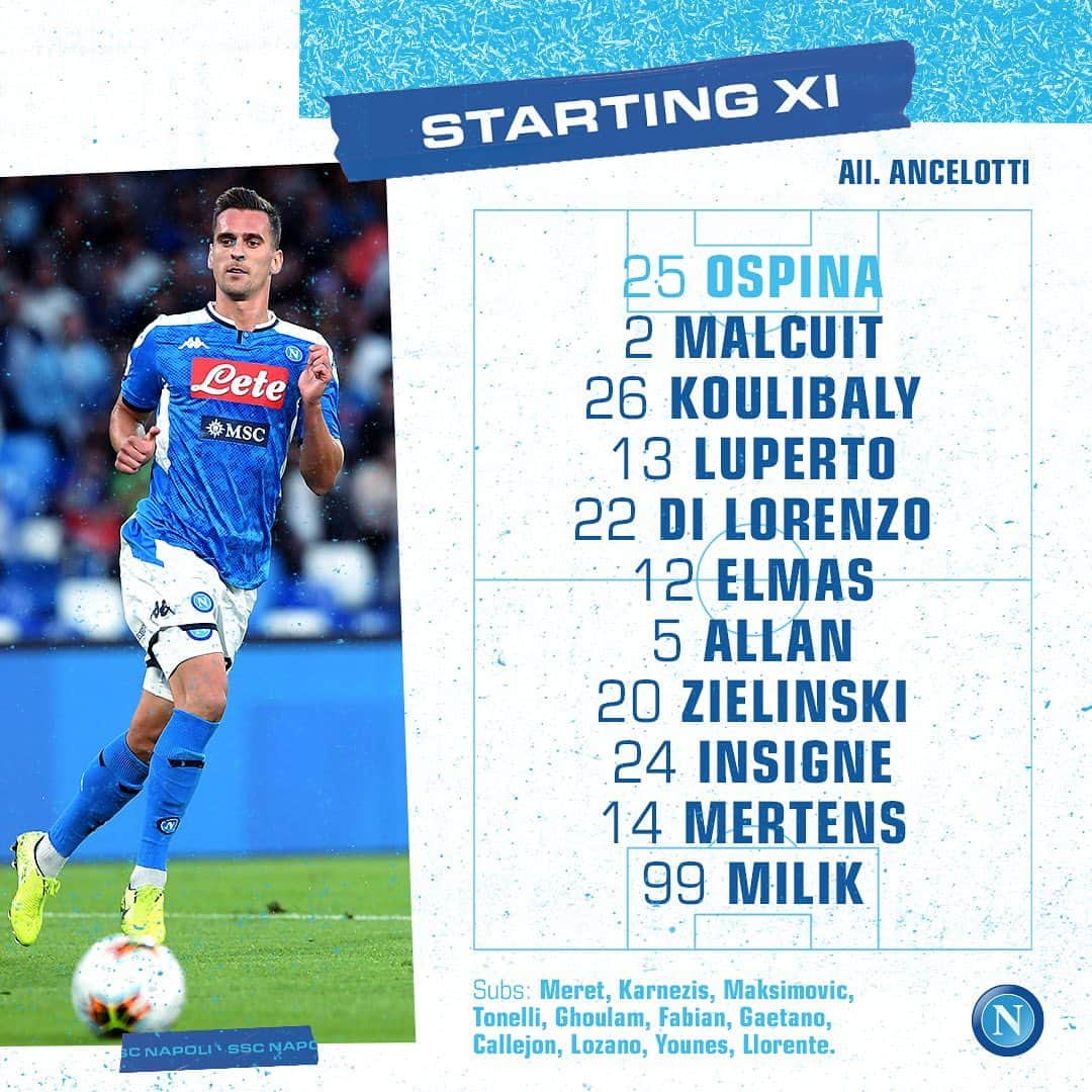 SSCナポリさんのインスタグラム写真 - (SSCナポリInstagram)「‪📌 Starting XI‬ ⚽️ #SpalNapoli ‪🇮🇹 @SerieA‬ ‪💙 #ForzaNapoliSempre ‬」10月27日 21時57分 - officialsscnapoli