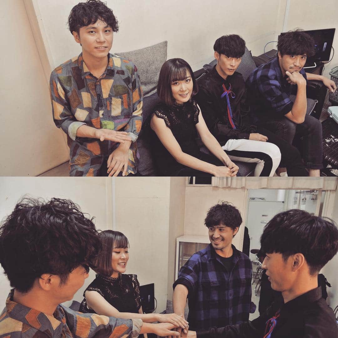 ISEKIのインスタグラム：「#アコマイ　#Yamaha_Acoustic_Mind #広島公演 #ありがとう #また来るけぇねぇ！ #大石昌良 #森恵 #磯貝サイモン #ISEKI #出演前」